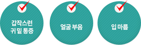 갑작스런 귀 밑 통증, 얼굴 부음, 입마름